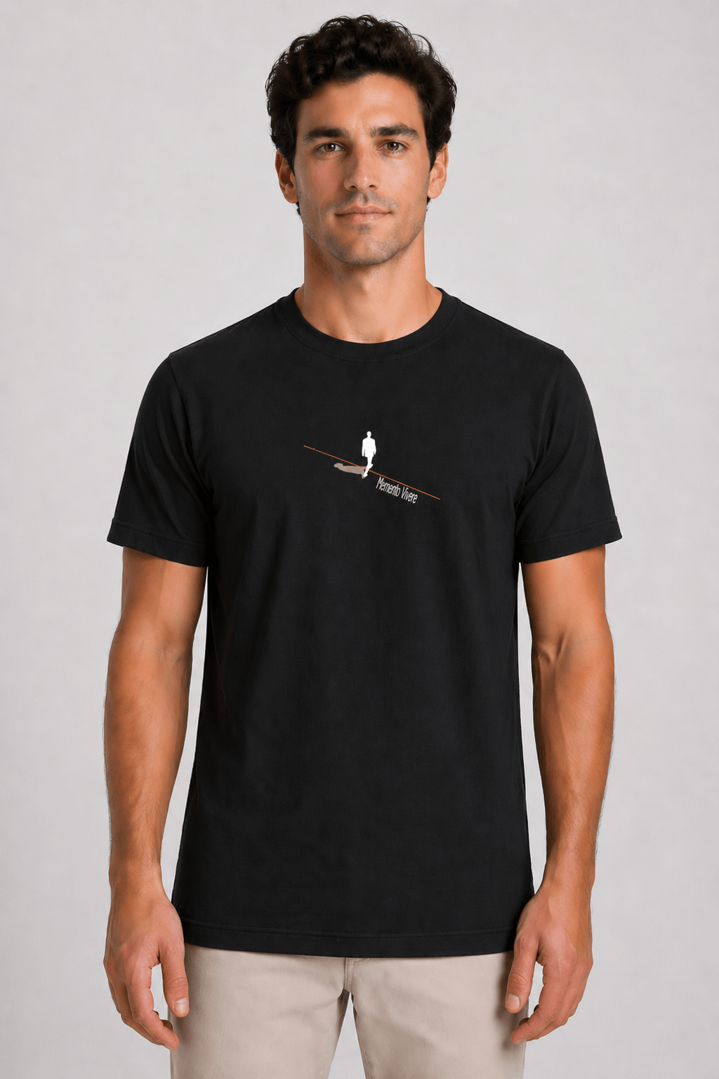 memento_vivere.gr_01_MAYRO_BLACK_MODEL Memento Vivere | Organic T-Shirt - Μαύρο - Image 1