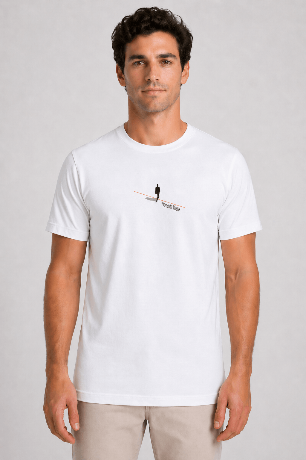 memento_vivere.gr_10_ASPRO_WHITE_MODEL Memento Vivere | Organic T-Shirt - Image 1