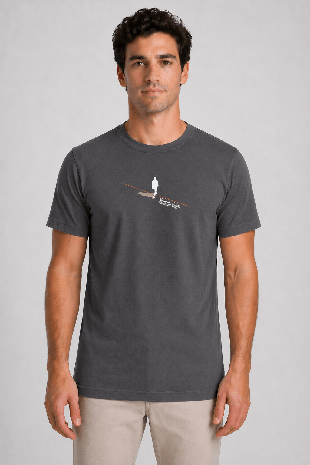 memento_vivere.gr_22_MOLYBI_GREY_MODEL Memento Vivere | Organic T-Shirt - Μολυβί - Image 1