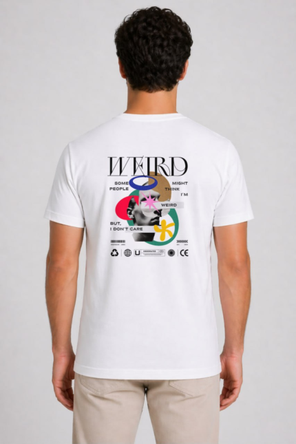 WEIRD Organic T-Shirt ΛΕΥΚΟ model