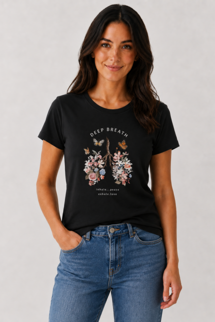 DEEP BREATH Γυναικείο Organic T-Shirt Μαύρο model