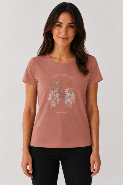 DEEP BREATH Γυναικείο Organic T-Shirt Σάπιο Μήλο model