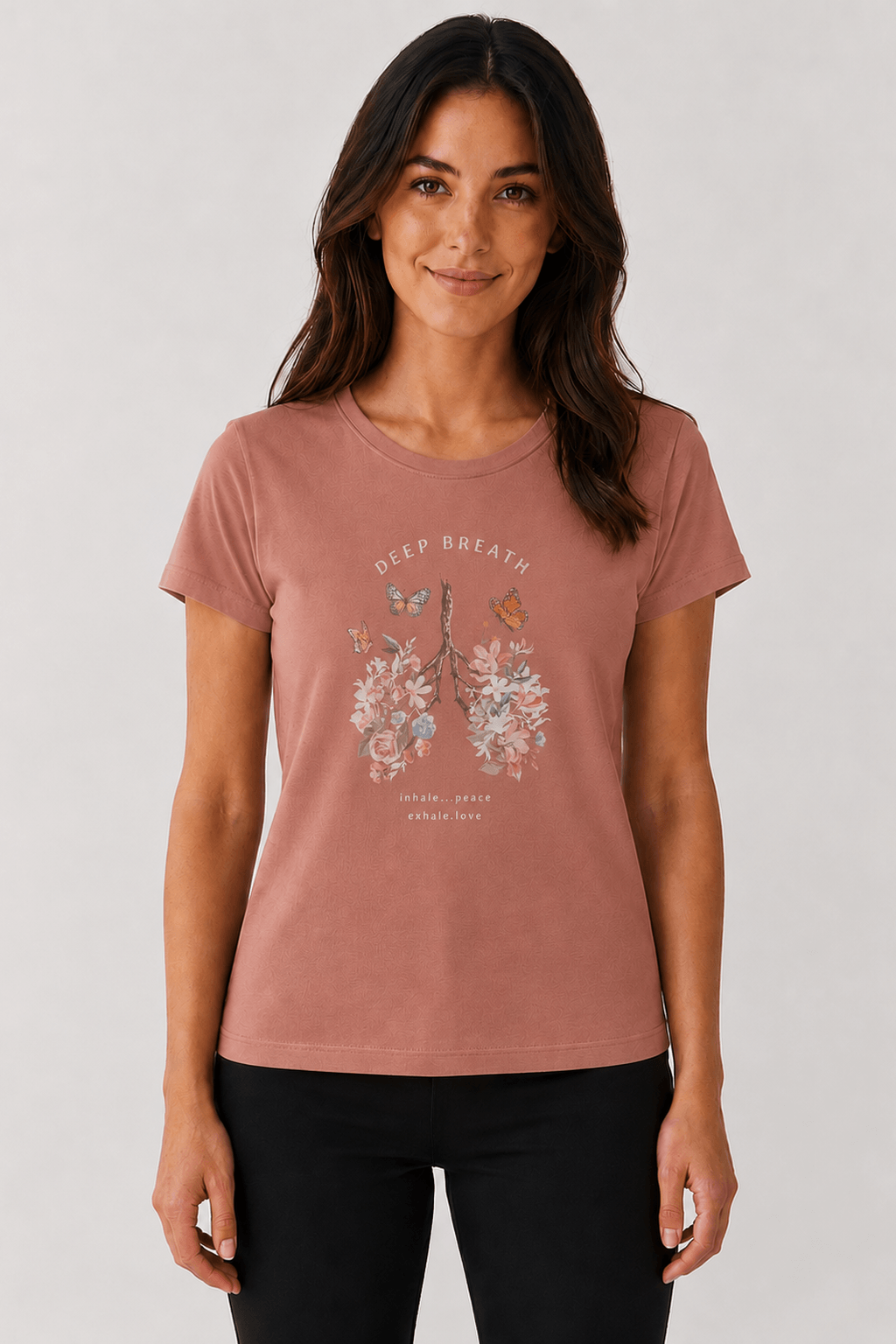 DEEP BREATH Γυναικείο Σάπιο Μήλο model v2 no bars DEEP BREATH Γυναικείο Organic T-Shirt Σάπιο Μήλο model
