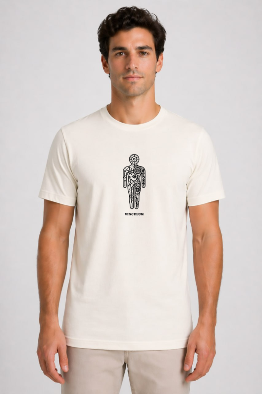 Mechanical Body Organic T-Shirt Off-White σε μοντέλο