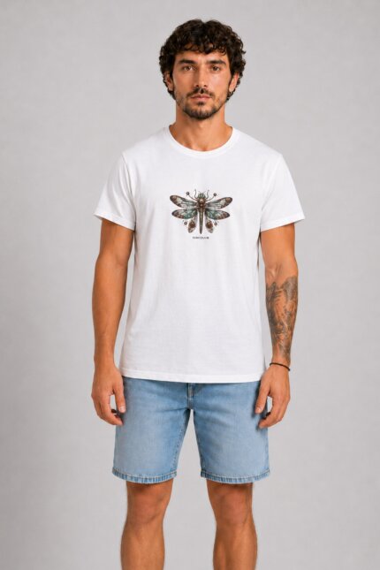 Μηχανική Λιβελούλα T-Shirt Λευκό
