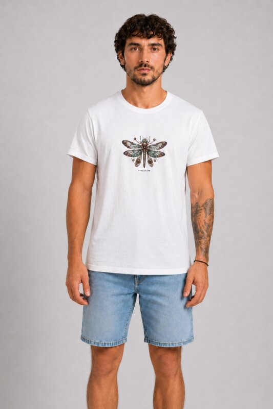 Μηχανική Λιβελούλα T-Shirt Λευκό