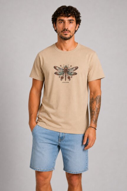 Μηχανική Λιβελούλα T-Shirt Μπεζ