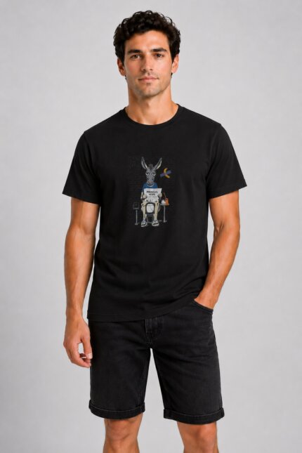 Piraeus News T-Shirt Μαύρο