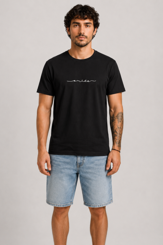 Smile T-Shirt Μαύρο