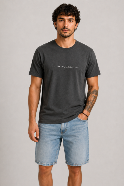 Smile T-Shirt Μολυβί