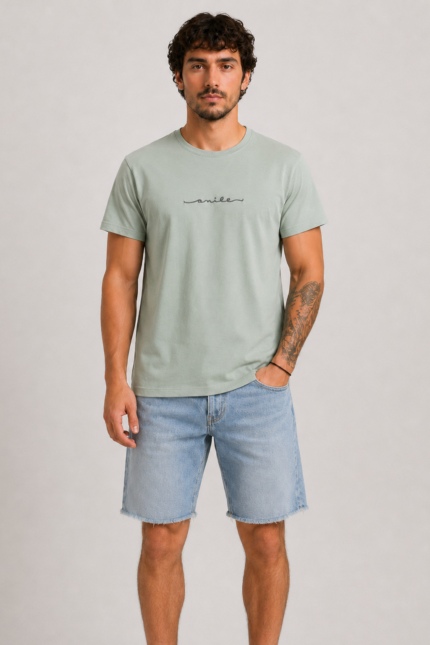 Smile T-Shirt Πράσινο Ελιάς