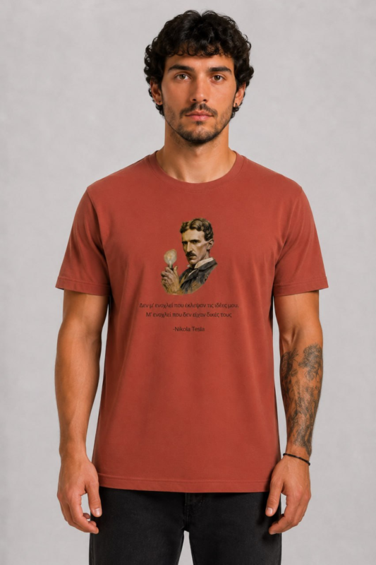 Τέσλα – Ο μύστης των λαών | Organic T-Shirt - Κεραμιδί