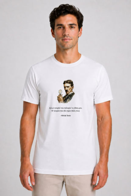 Τέσλα – Ο μύστης των λαών | Organic T-Shirt - Λευκό