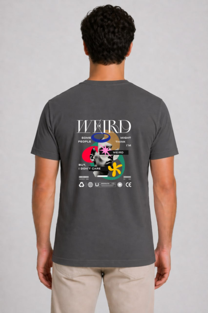 Weird Μολυβί Organic T-Shirt back model mockup