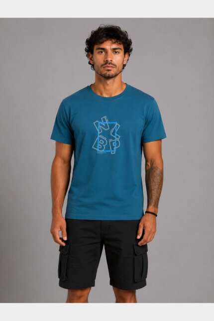 World Premium T-Shirt Πετρόλ μπροστά