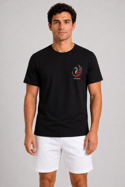 PHOENIX Basic T-Shirt Μαύρο