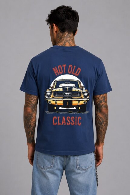 Not Old Classic Basic T-Shirt - Ναυτικό Μπλε - 01 back