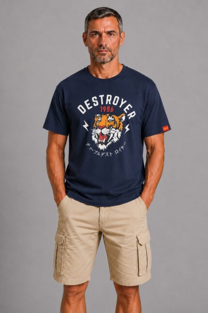 Vicious Tiger Premium T-Shirt Navy