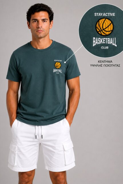 Basketball Basic T-Shirt Πράσινο