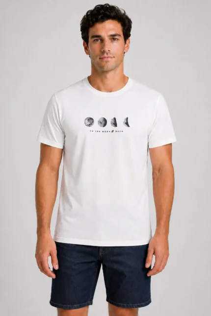 To The Moon Basic T-Shirt Λευκό