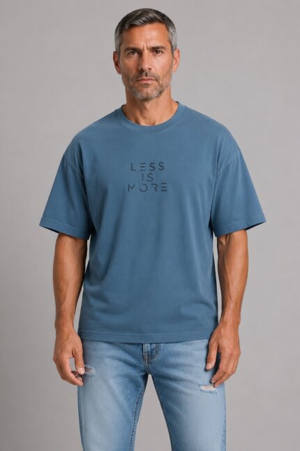 Less is More Premium T-Shirt Πετρόλ