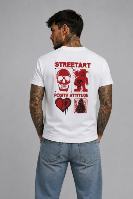 Street Art Basic T-Shirt - Λευκό - 01 back