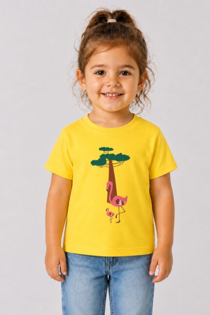 Flamingo Παιδικό T-Shirt Κίτρινο
