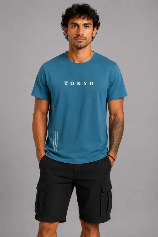 Tokyo Basic T-Shirt Πετρόλ