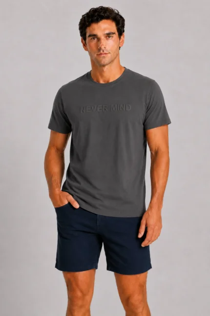 Never Mind Basic T-Shirt Μολυβί