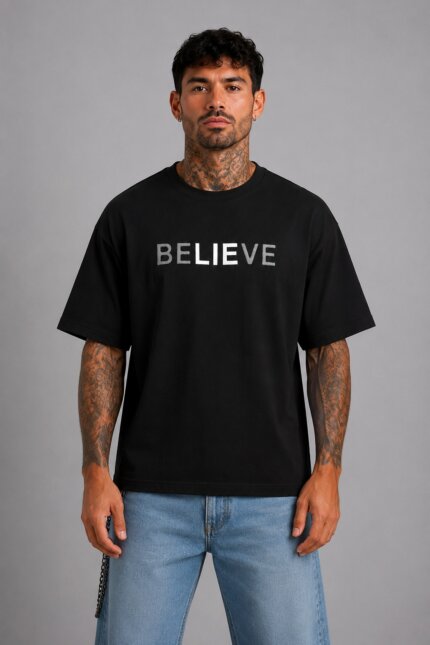 BELIEVE Premium T-Shirt Μαύρο model