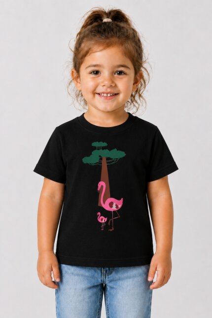 Flamingo Παιδικό T-Shirt Μαύρο