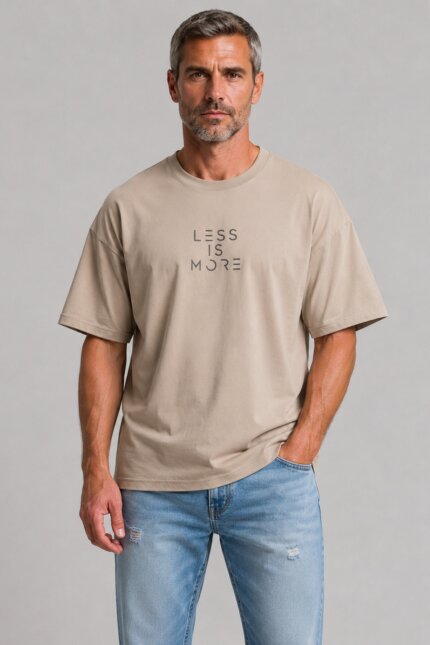 Less is More Premium T-Shirt Μπεζ