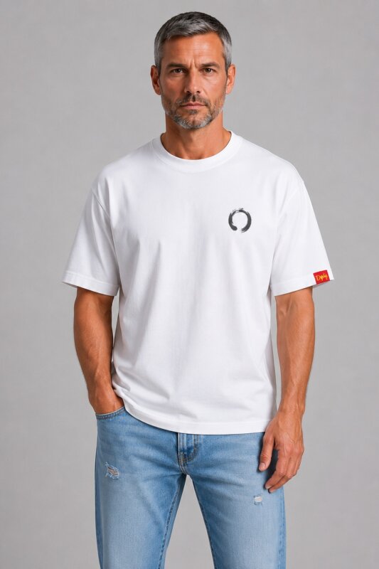 Κύκλο Premium T-Shirt Λευκό