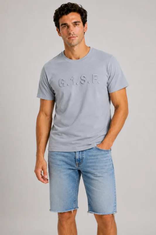 G.1.S.F Basic T-Shirt Γκρι Ανοιχτό