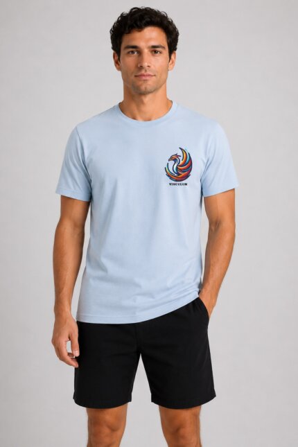 PHOENIX Basic T-Shirt Σιέλ