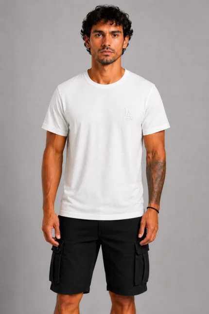 Los Angeles Small Logo Basic T-Shirt Λευκό