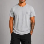 Los Angeles Small Logo Basic T-Shirt Γκρι Μελανζέ