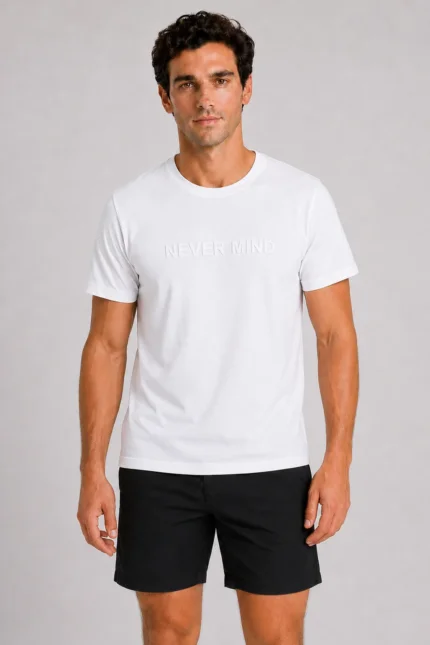 Never Mind Basic T-Shirt Λευκό