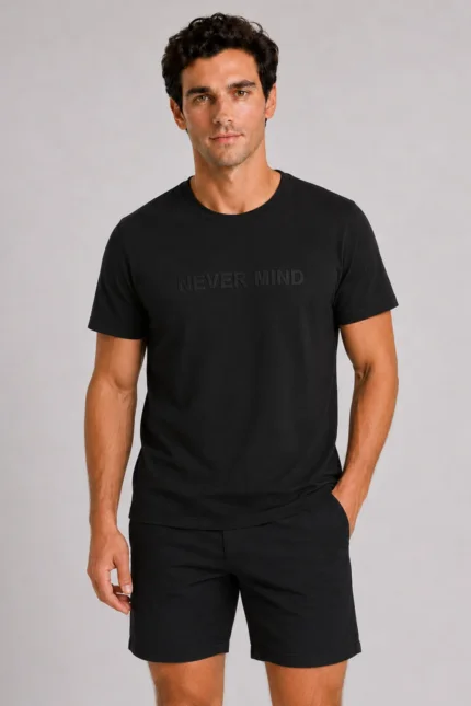 Never Mind Basic T-Shirt Μαύρο