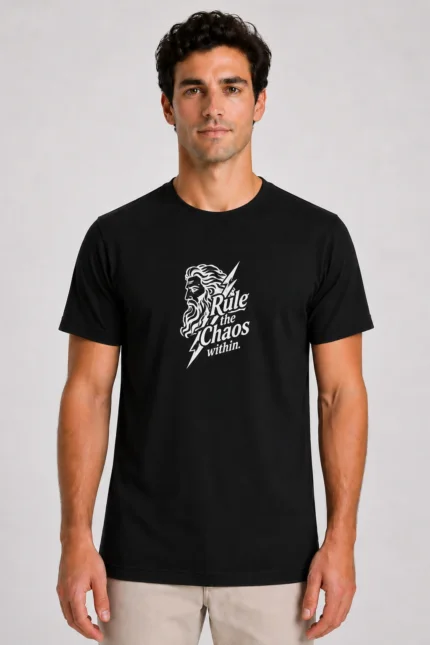 The Chaos Organic T-Shirt Μαύρο μπροστά