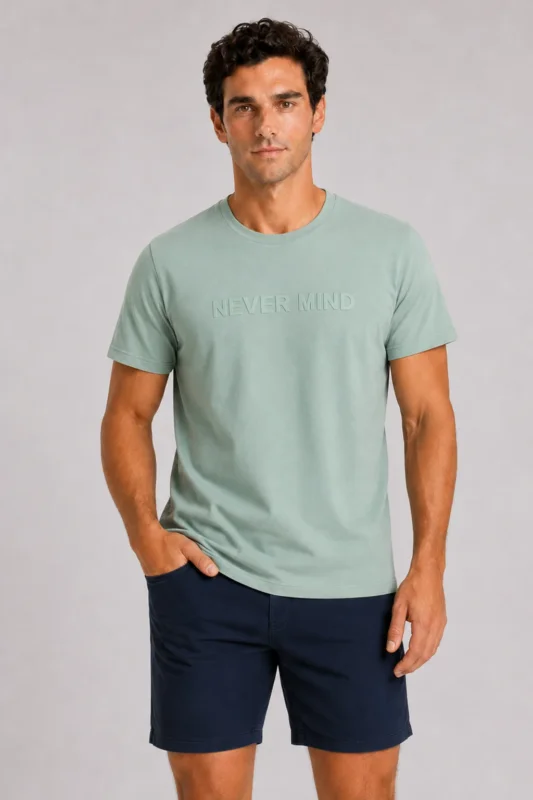 Never Mind Basic T-Shirt Πράσινο Ελιάς