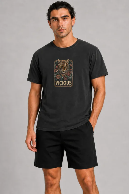Vicious Tiger Basic T-Shirt Μαύρο
