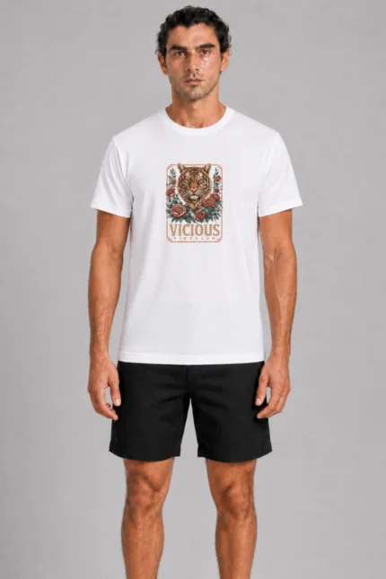 Vicious Tiger Basic T-Shirt Λευκό