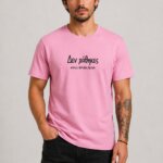 Δεν χάθηκες Organic T-Shirt Ροζ model