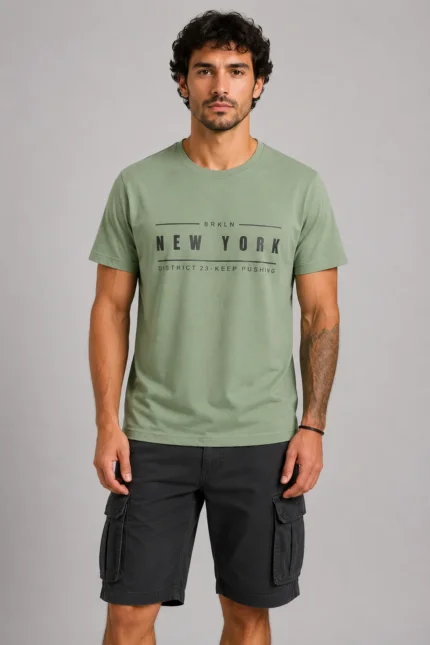 New York Basic T-Shirt Πράσινο