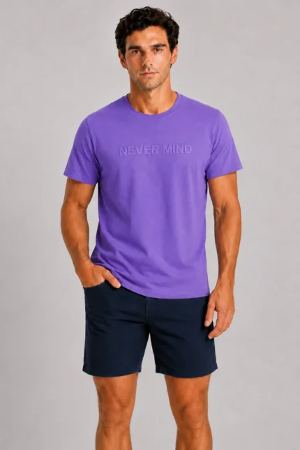 Never Mind Basic T-Shirt Μωβ
