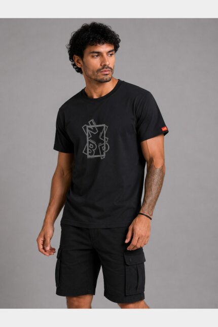 World Premium T-Shirt Μαύρο μπροστά