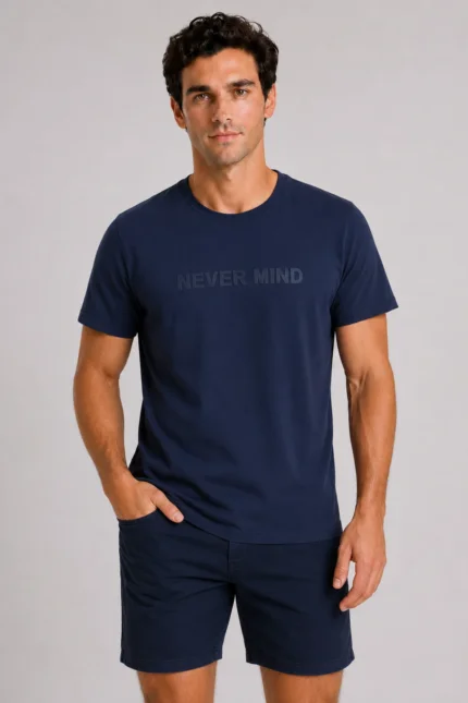 Never Mind Basic T-Shirt Navy
