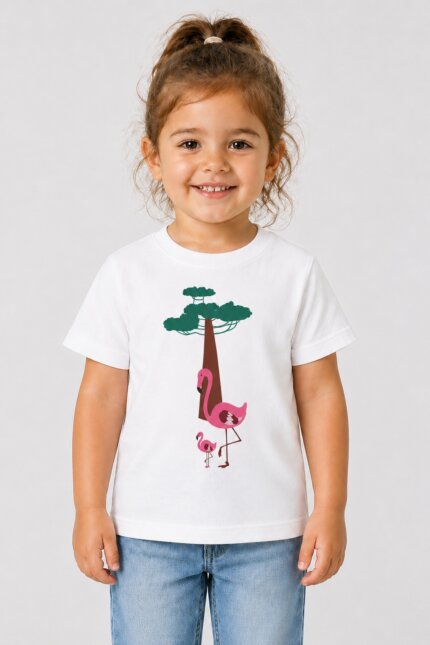 Flamingo Παιδικό T-Shirt Λευκό