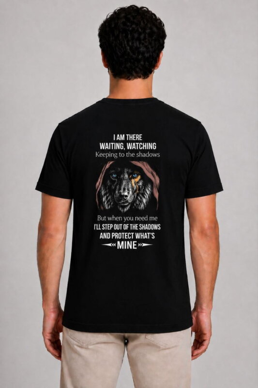 Guardian in the Shadows Organic T-Shirt μαύρο πίσω όψη